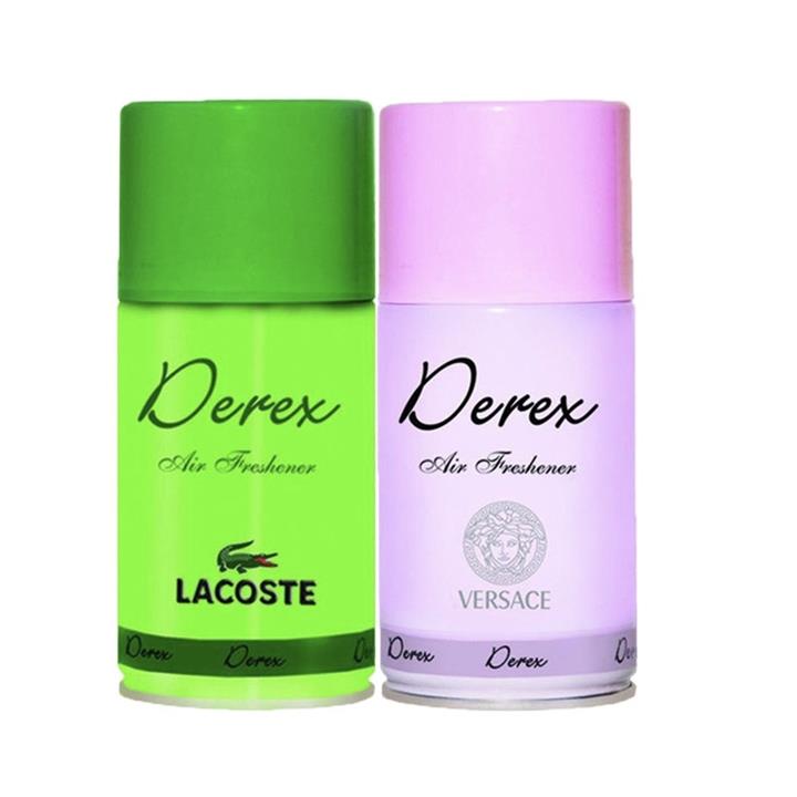 اسپری خوشبو کننده هوا دریکس مدل versace و lacoste حجم 260 میلی لیتر مجموعه 2 عددی